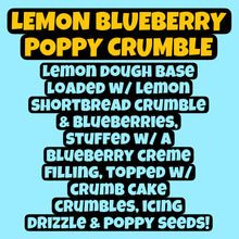 Load image into Gallery viewer, Lemon Blueberry Poppy Crumb Glam Cookie