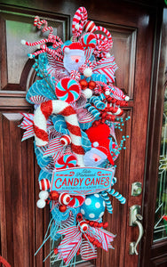 Candy Cane Lane Door Swag