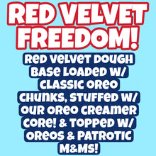 Load image into Gallery viewer, Red Velvet Freedom Glam Cookie
