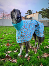 Load image into Gallery viewer, Christmas Blue Sighthound House Coat
