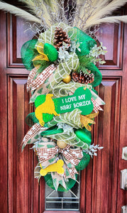 Custom Order: Borzoi Green & Gold Door Swag