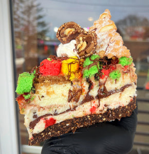 Rainbow Ferrero Cheesecake Slice