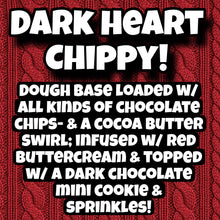 Load image into Gallery viewer, Dark Heart Chippy Cookie Glam Cookie
