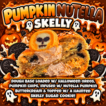 Load image into Gallery viewer, Pumpkin Nutella Skelly Glam Cookie
