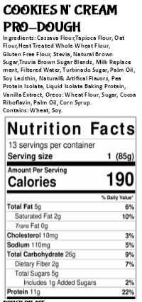 Cookies n’ Cream Pro-Dough 38oz (Vegan Friendly)