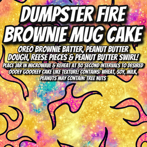 Dumpster Fire Brownie Mug Cake
